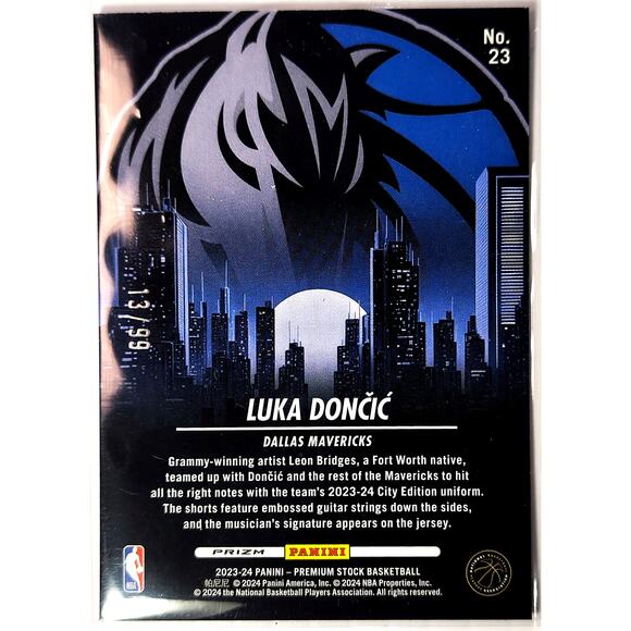2023-24 NBA Hoops Premium Stock City Edition LUKA DONCIC #23 Red Disco 13/99 - Picture 2 of 2